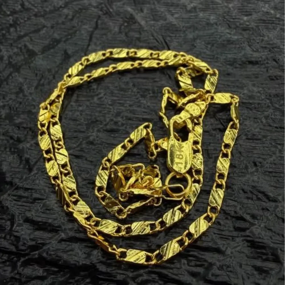 18K Gold Valentino Flat Link Chain 4.45g 2mm 16”